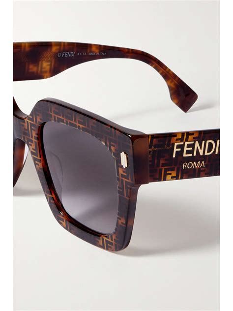 fendi oversized square-frame tortoiseshell acetate sunglasses|FENDI EYEWEAR Roma oversized square.